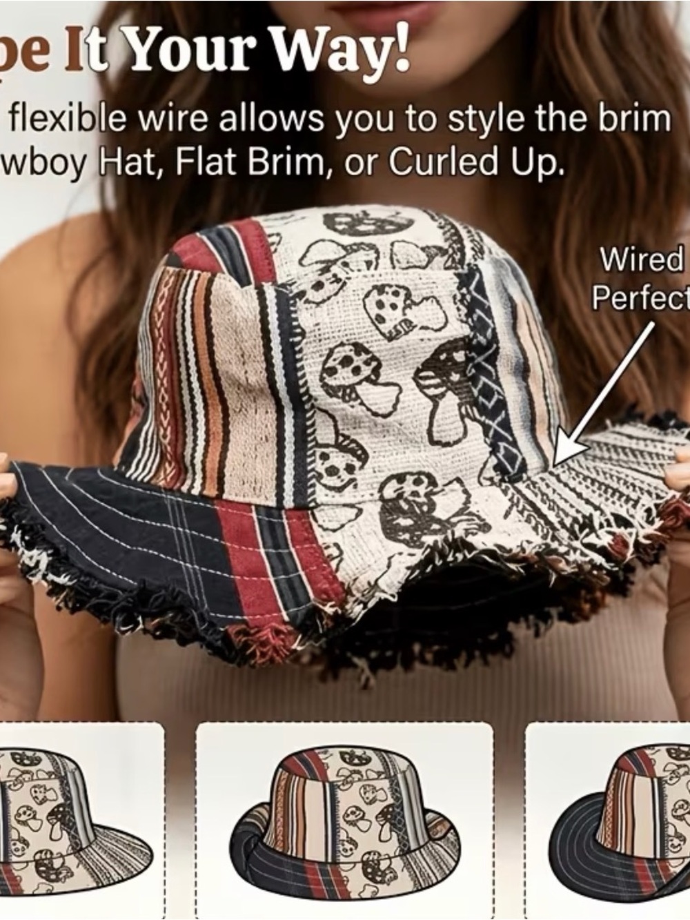 BOUTIQUE INDIA PATCHWORK FLOPPY HAT - Picture 5 of 5